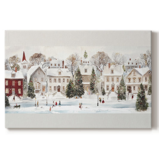Pearled Yule Square - Canvas Art Print