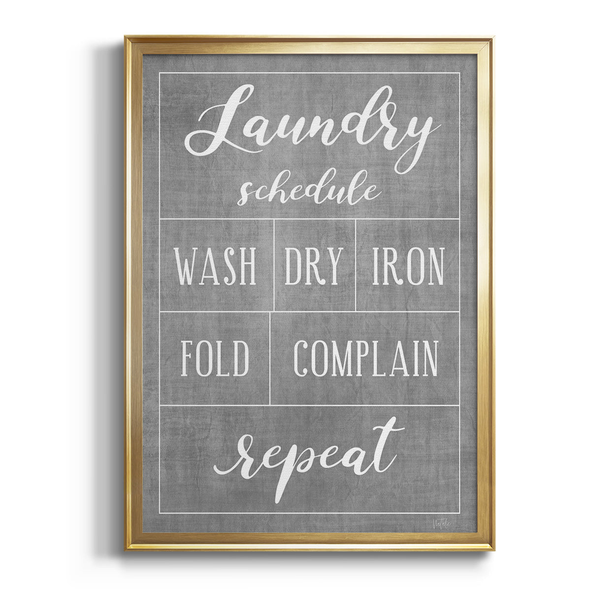 Laundry Schedule - Modern Framed Canvas Print