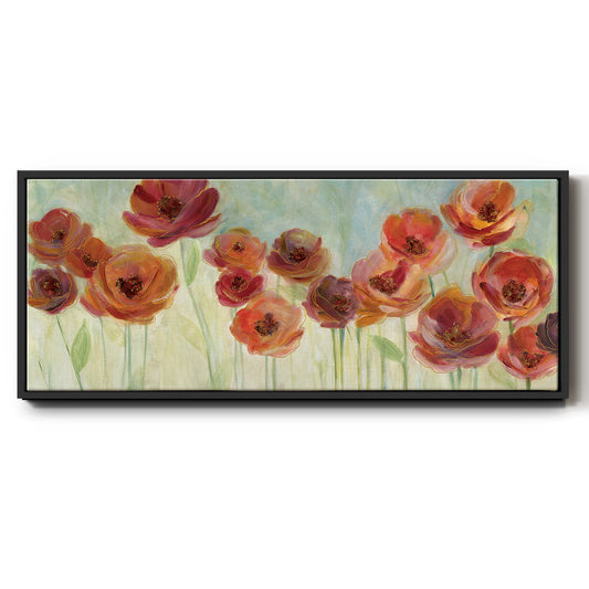 Warm Meadow Poppies - Floater Framed Canvas Print
