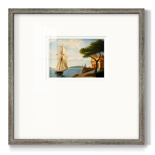 Sail Boat on the Edge - Double Matboard Framed Print