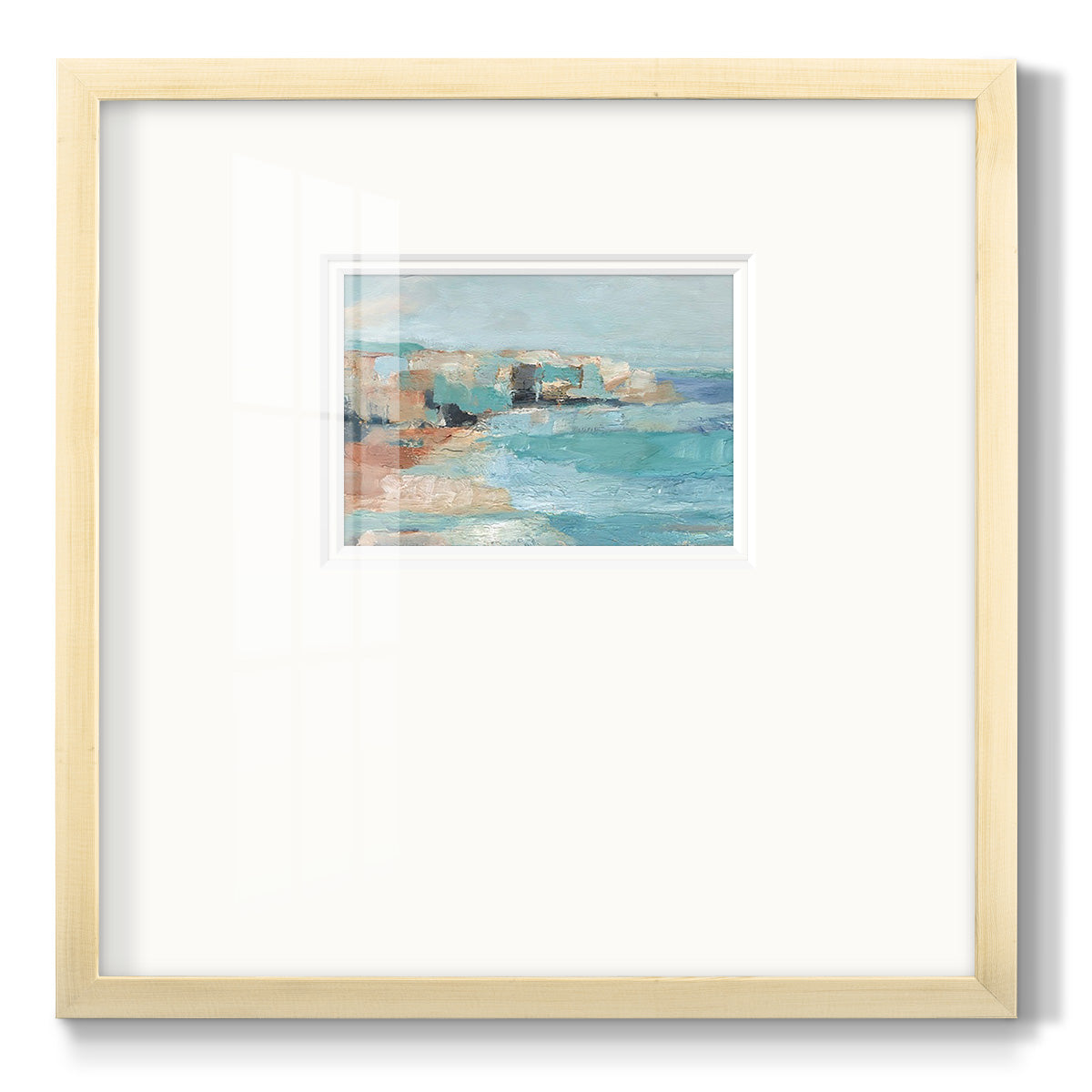 Turquoise Cliff Wall I - Double Matboard Framed Print
