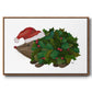 Christmas Holly Hedgehog - Framed Gallery Wrapped Canvas in Floating Frame