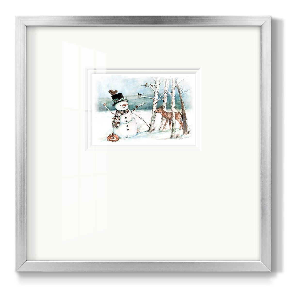 Snow Friends - Double Matboard Framed Print