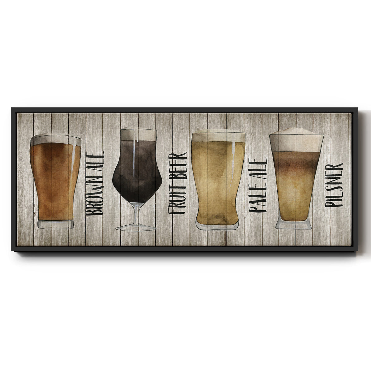 Beer Chart I - Floater Framed Canvas Print