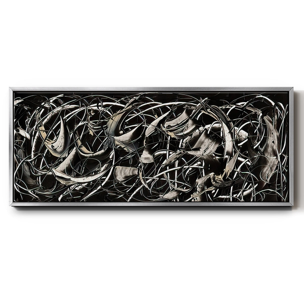 Linear Movement II - Floater Framed Canvas Print