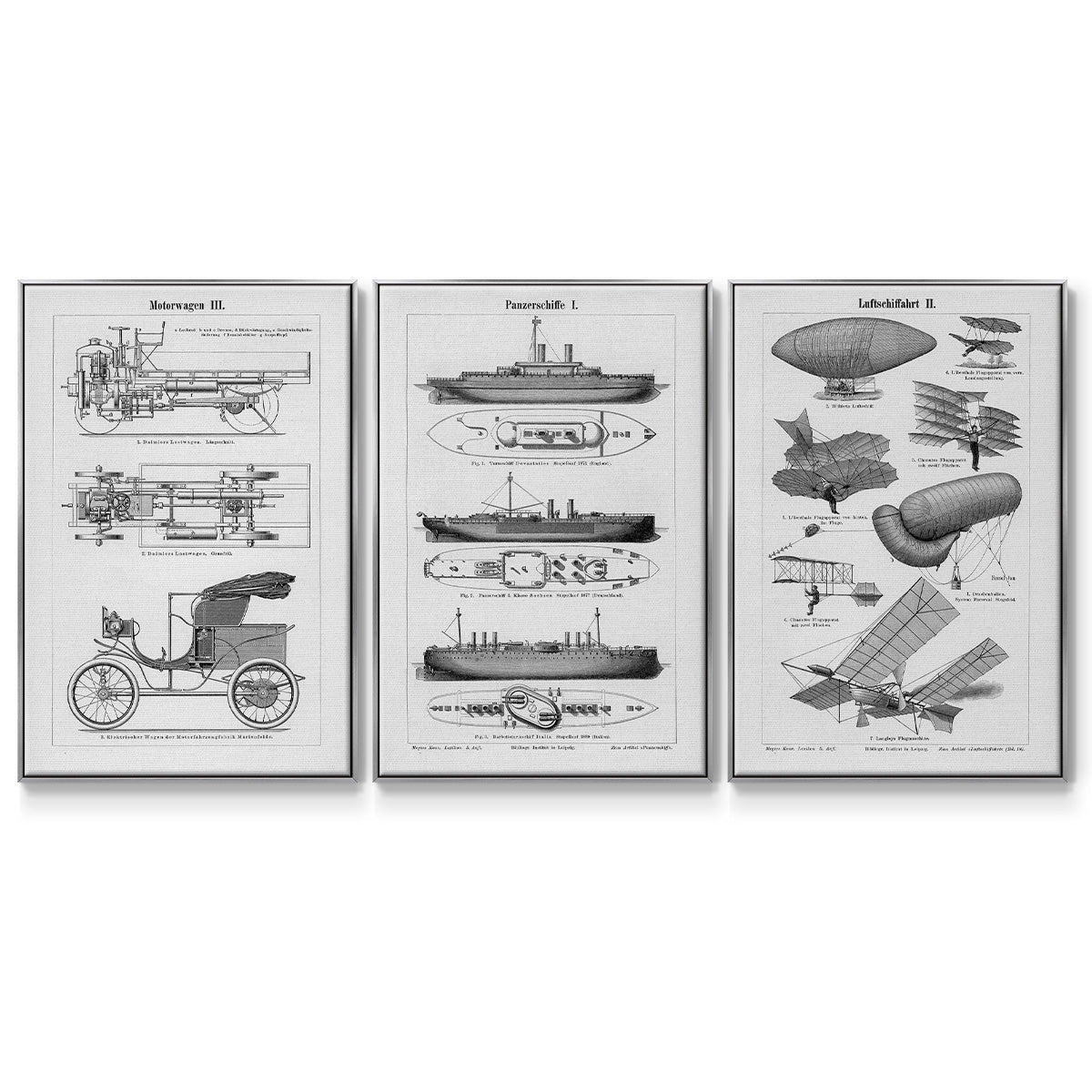 Industrial Flight - Floater Framed Canvas Set