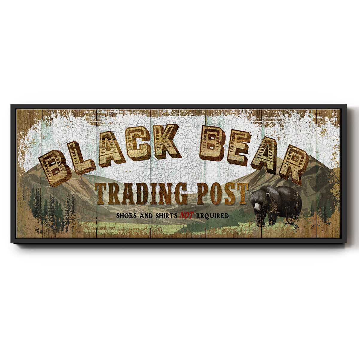 Black Bear Trading Post - Floater Framed Canvas Print