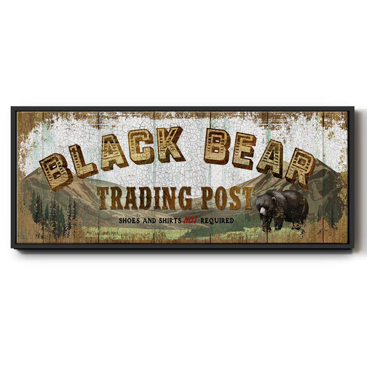 Black Bear Trading Post - Floater Framed Canvas Print