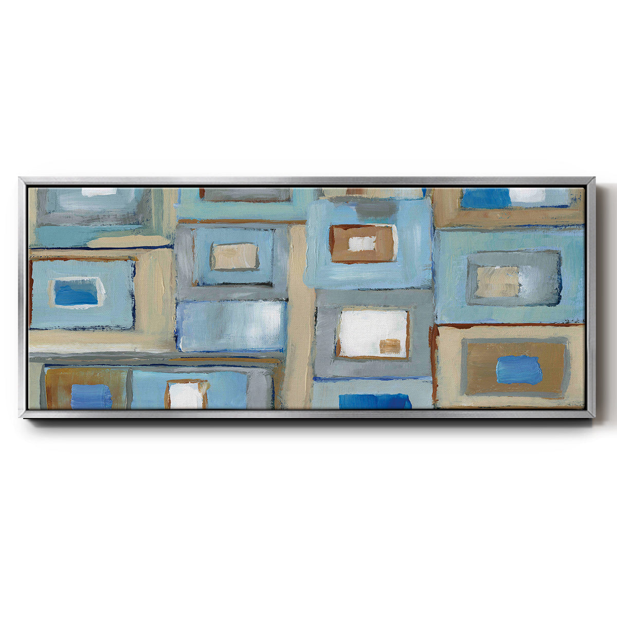 Variation on Greek Key I - Floater Framed Canvas Print