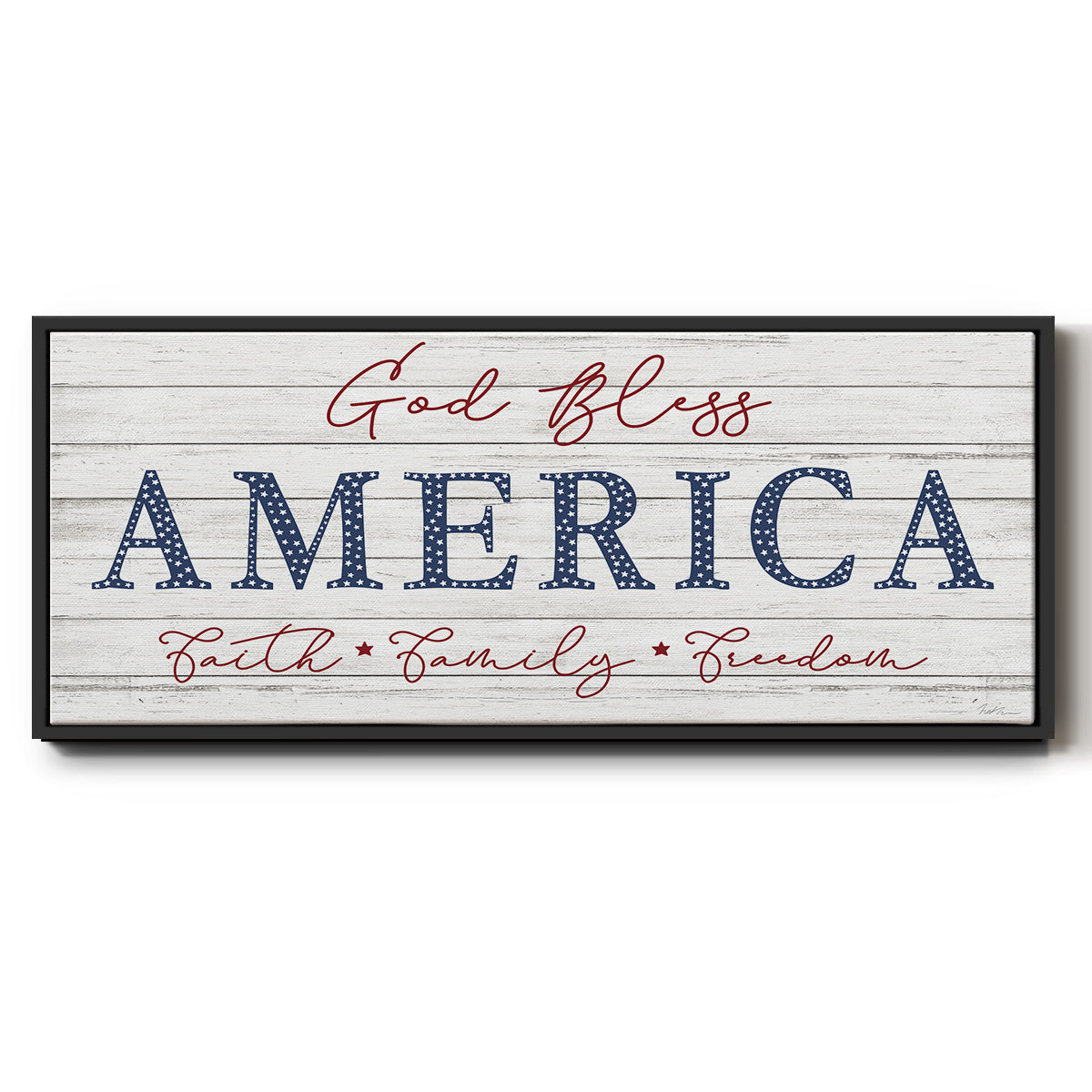 God Bless America - Floater Framed Canvas Print