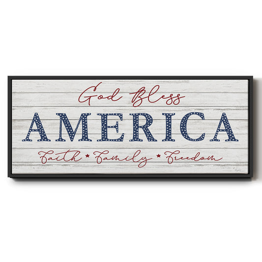God Bless America - Floater Framed Canvas Print