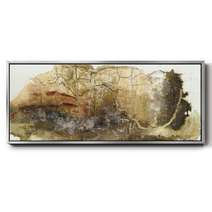 Gold on the Rise I - Floater Framed Canvas Print