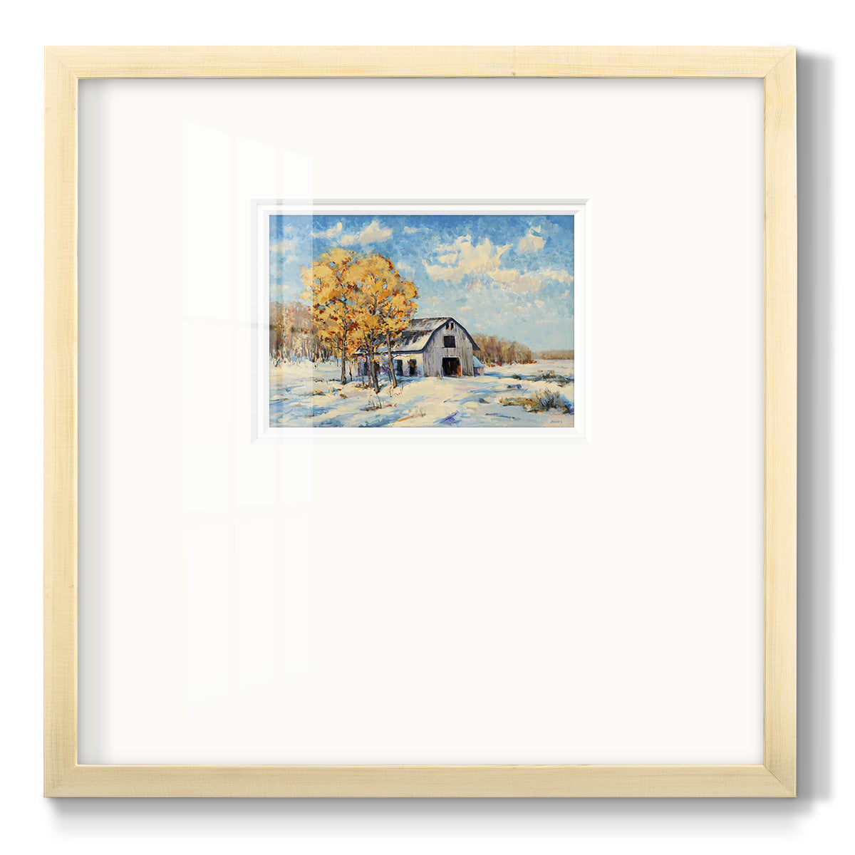 Autumn Barn - Double Matboard Framed Print
