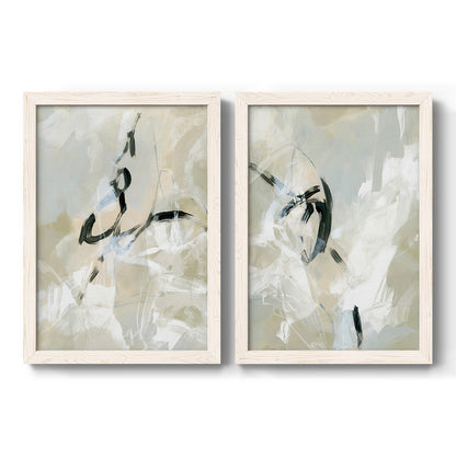 Scribble Veil I - Premium Framed Canvas 2 Piece Set - Ready to Hang