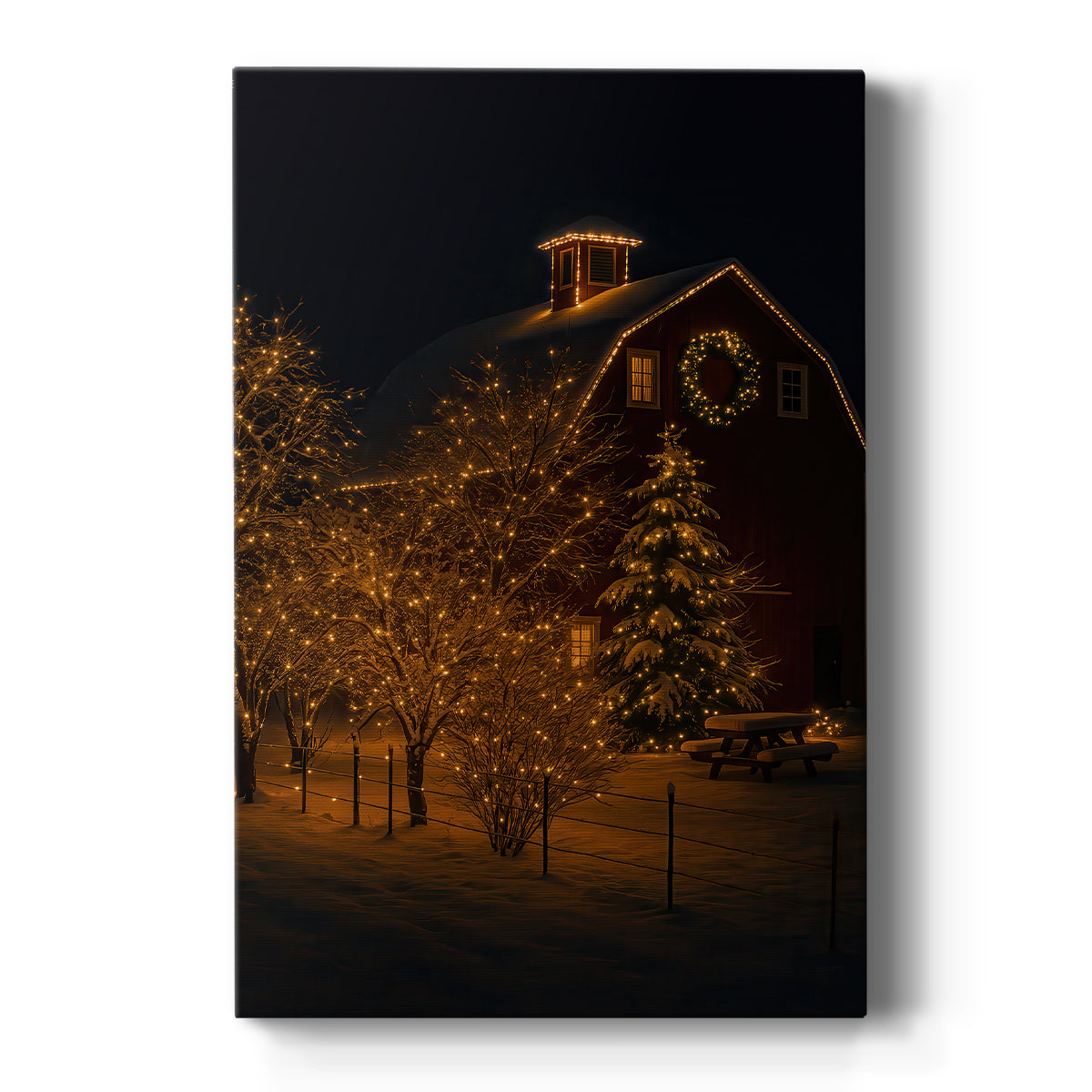 Warm Lantern Star at Dusk - Canvas Art Print