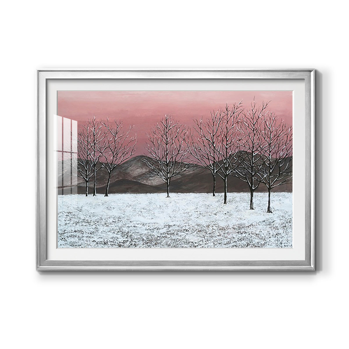 Sunset Snowfall II - Modern Framed Art Print