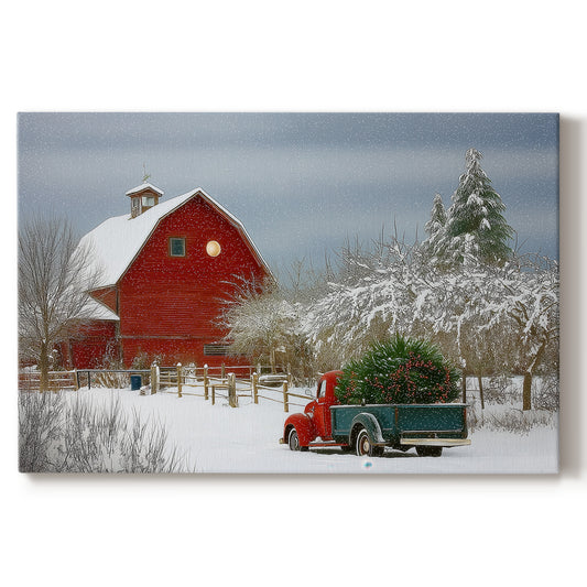 Pale Winter Yule Chapel - Canvas Art Print