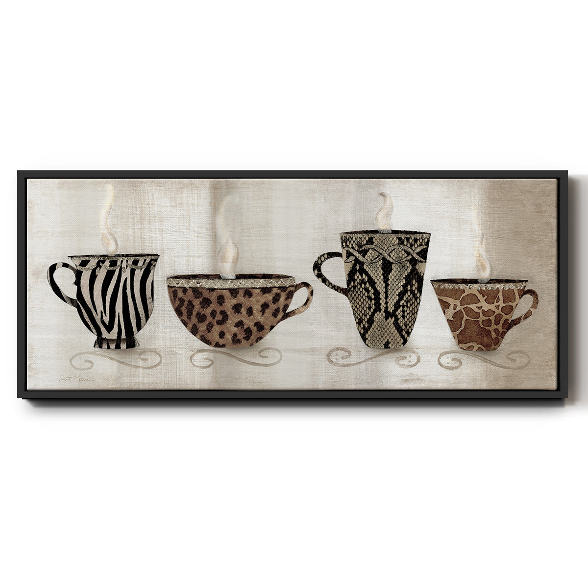 Coffee Skins I - Floater Framed Canvas Print