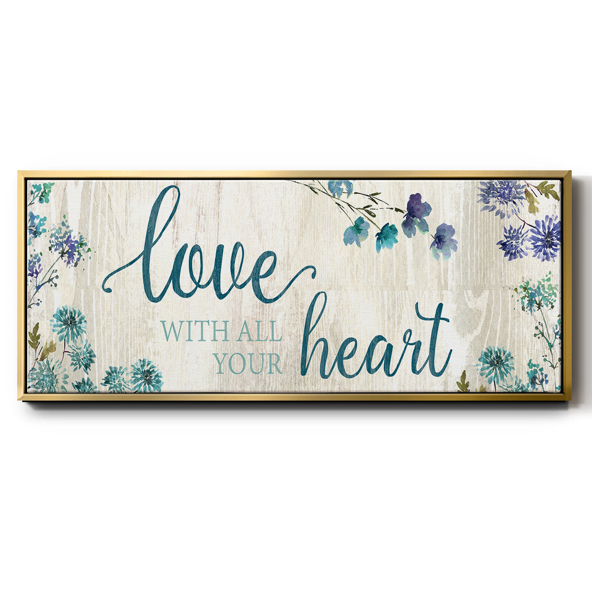 Love With All Your Heart - Floater Framed Canvas Print