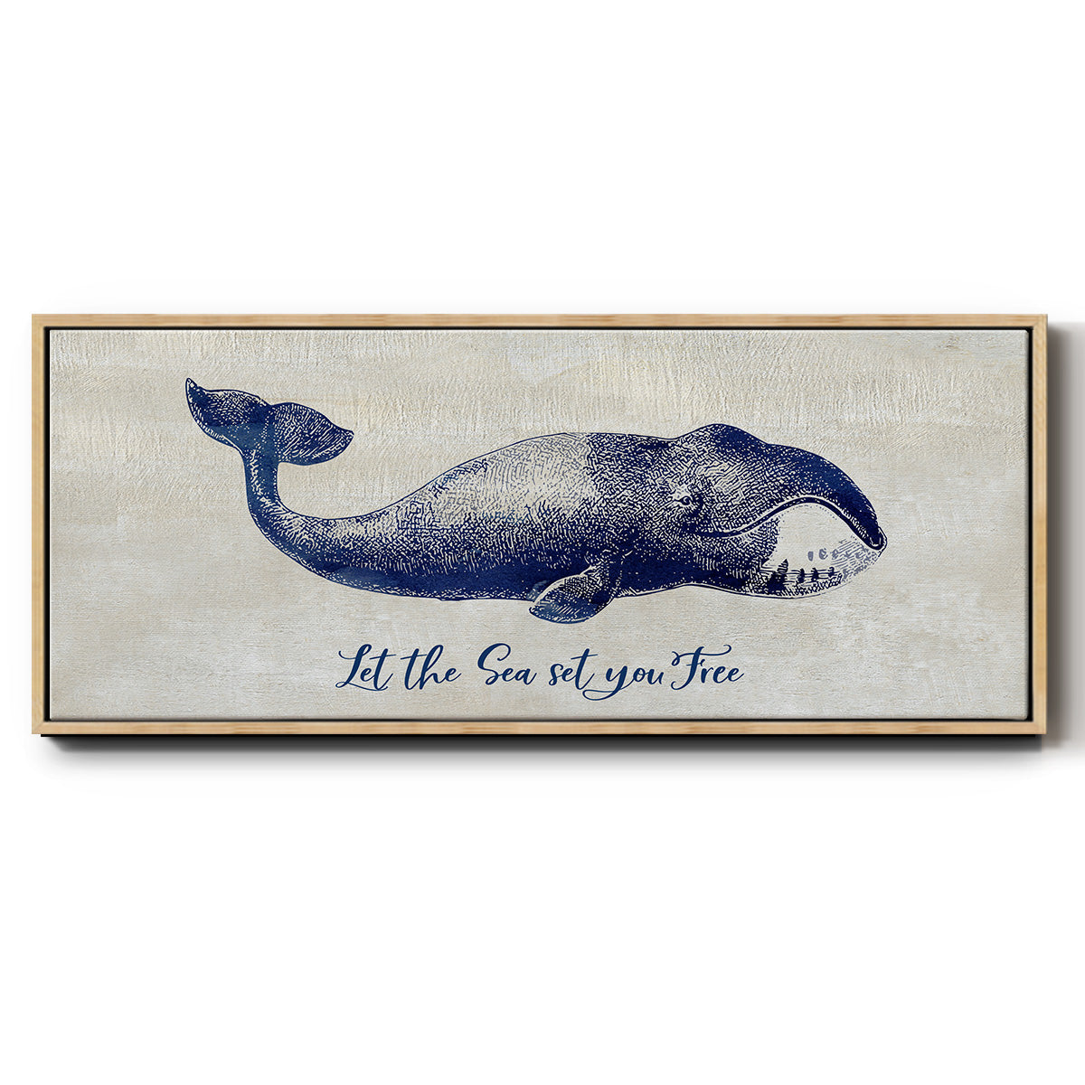 Let The Sea Set You Free - Floater Framed Canvas Print