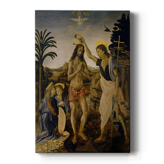 Canvas art print featuring a Renaissance scene of figures gathered around Christ in a natural setting on a clean white background.