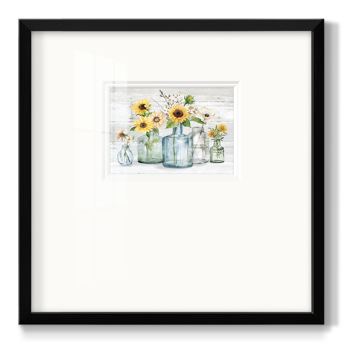 Sunflower Extravaganza - Double Matboard Framed Print