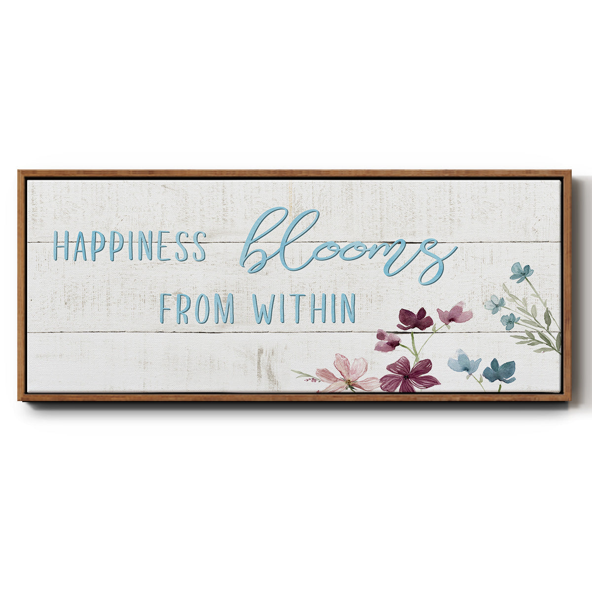 Happiness Blooms - Floater Framed Canvas Print