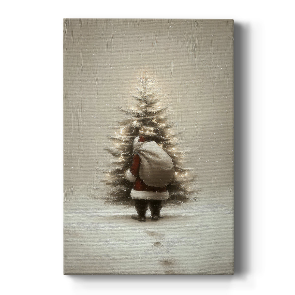 Night of Tinsel-Gold Snow - Canvas Art Print