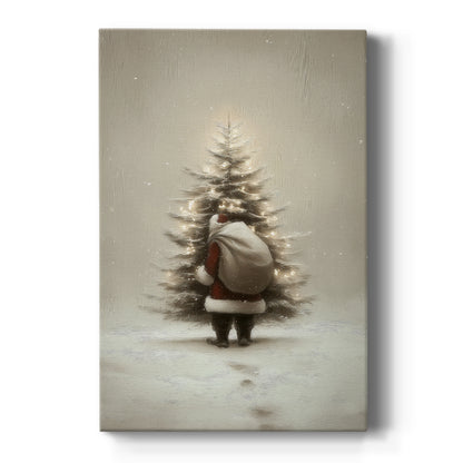 Night of Tinsel-Gold Snow - Canvas Art Print