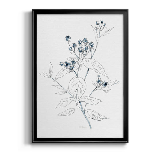Indigo Sketch I - Modern Framed Canvas Print