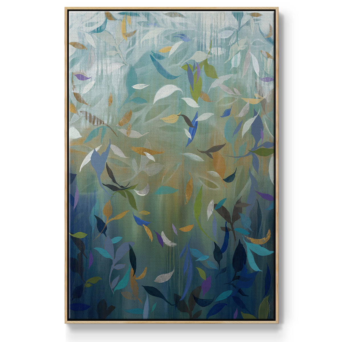 Falling Leaves - Floater Framed Canvas Print