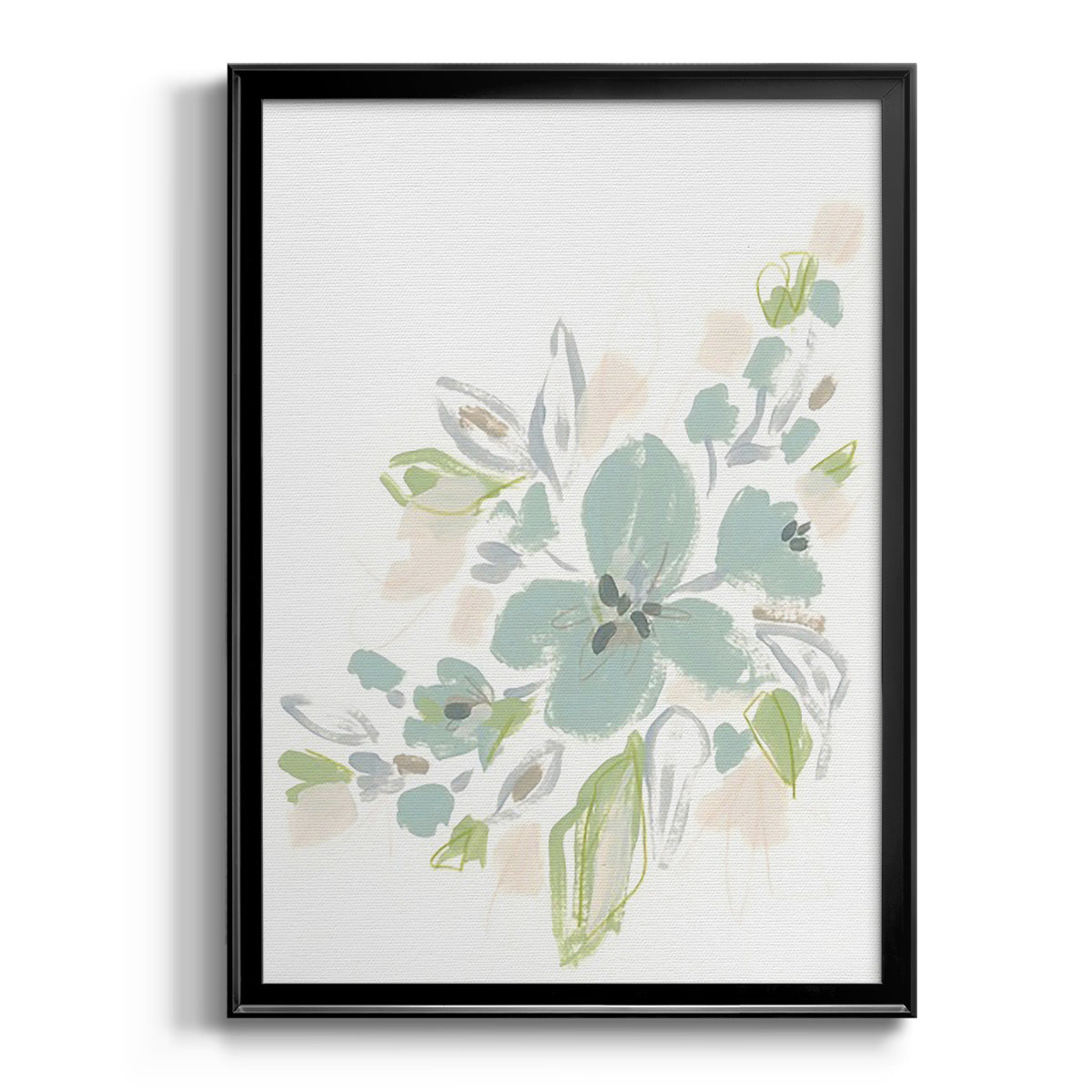 Seafoam Petals II - Modern Framed Canvas Print