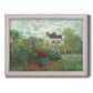 Impressionist garden landscape at Argenteuil by Claude Monet printed on canvas in an ornate weathered white frame.