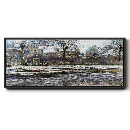 Snow in Vétheuil - Floater Framed Canvas Print