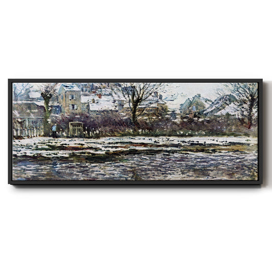 Snow in Vétheuil - Floater Framed Canvas Print