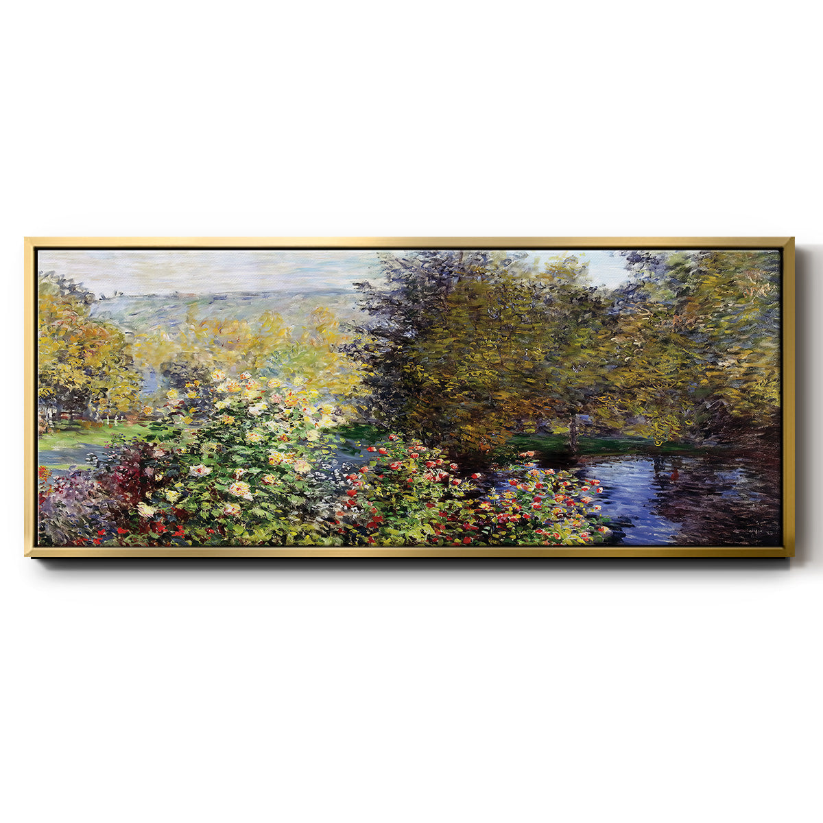 The Corner of the Garden at Montgeron, 1876 - Floater Framed Canvas Print