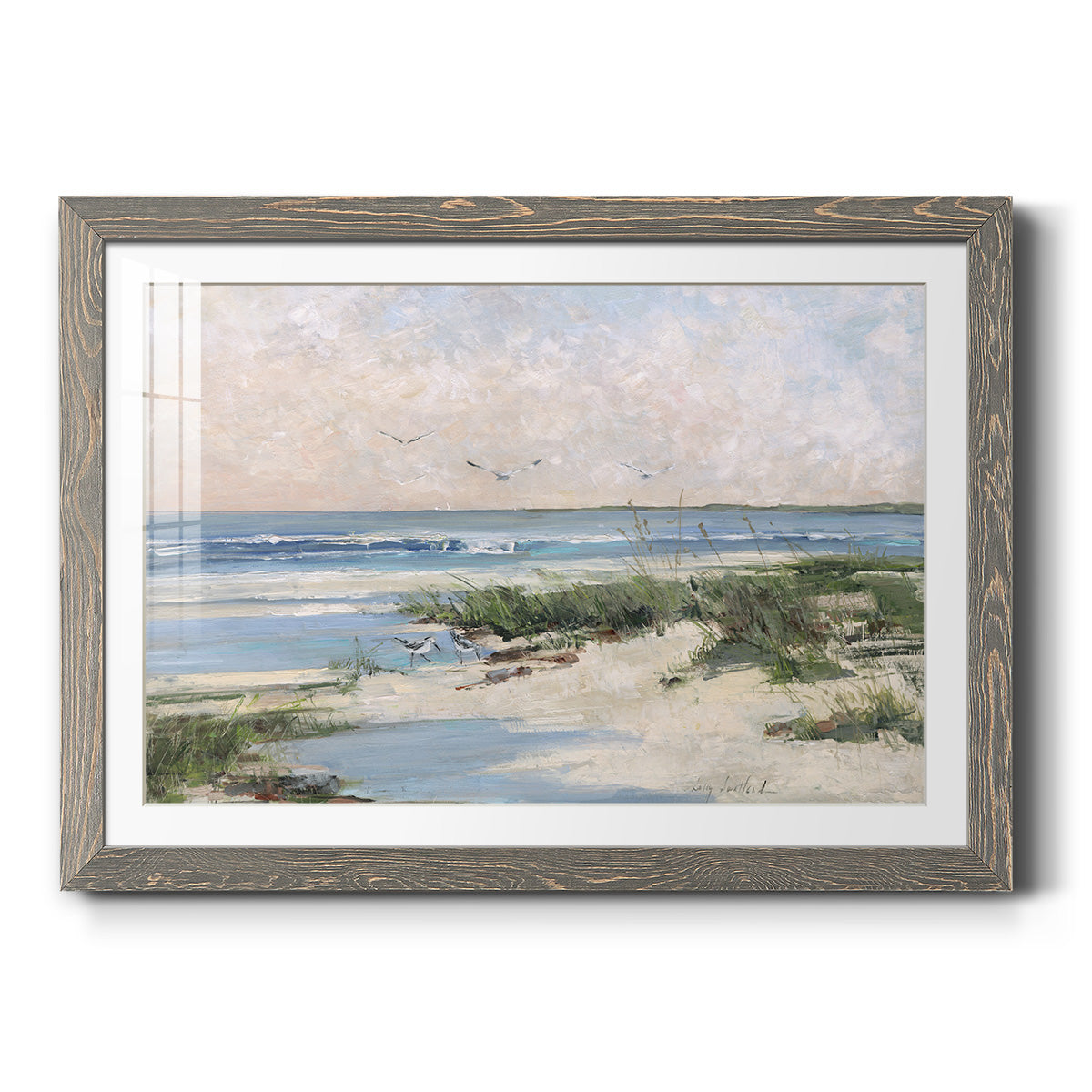 Soft Morning Sea - Barnwood Framed Art Print
