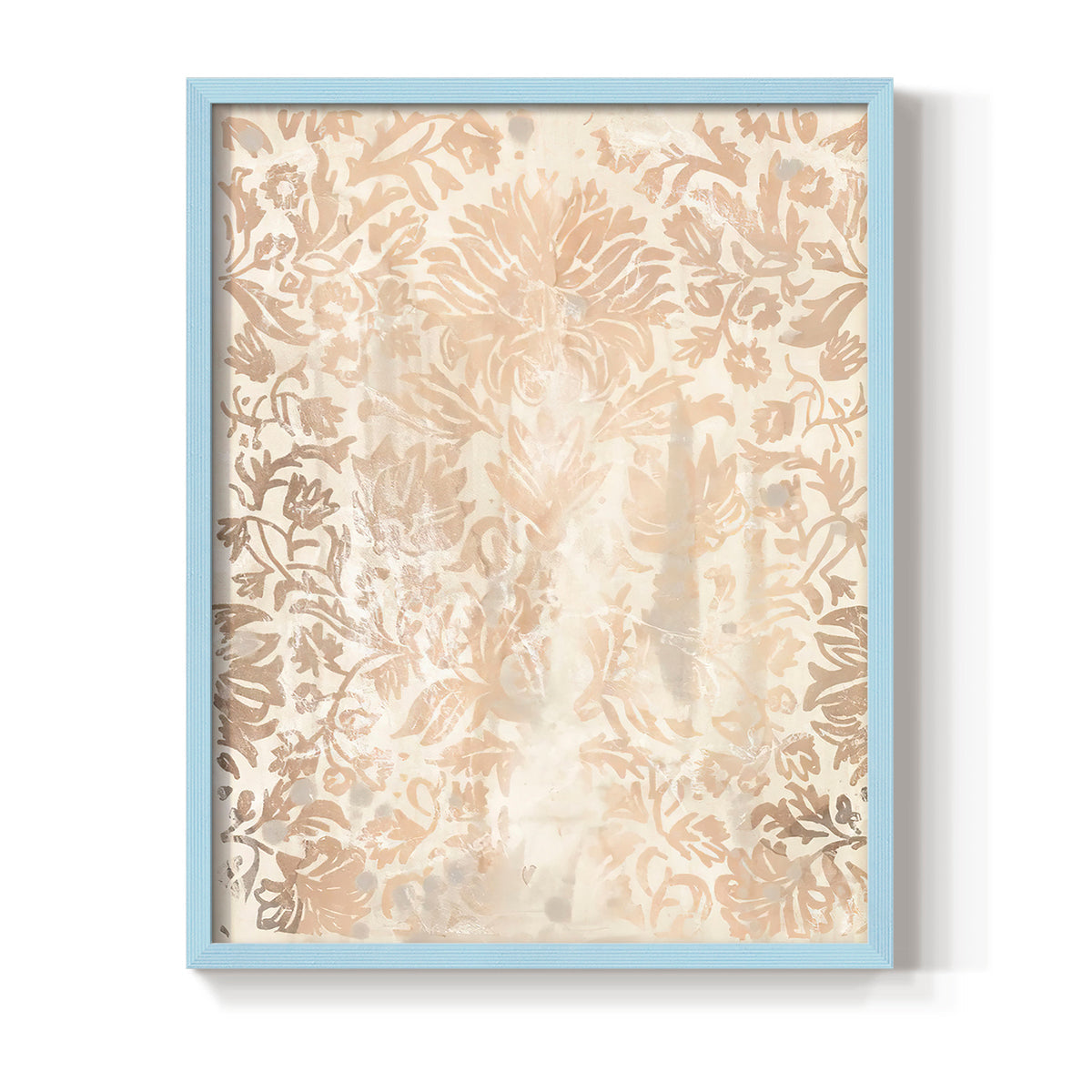 Walnut Damask IV - Restickable Framed Art Print