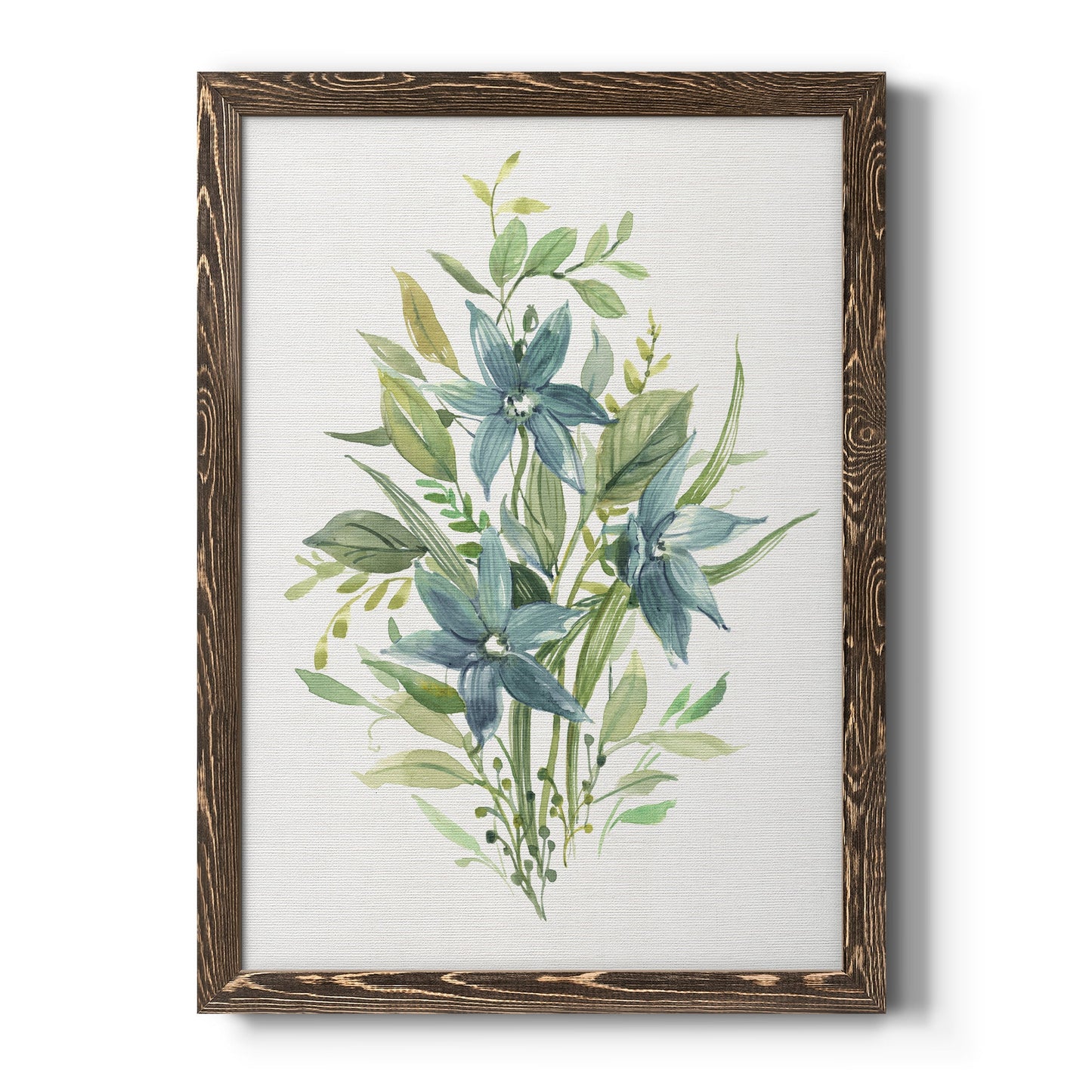 Greenery I - Barnwood Framed Canvas Print