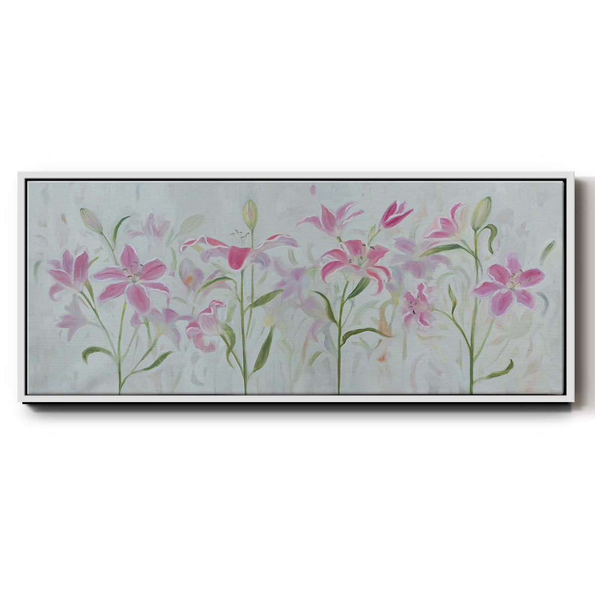 Dancing Pink Trio III - Floater Framed Canvas Print