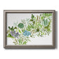 Minimalist abstract succulent botanical watercolor artwork printed on canvas in an ornate vintage silver frame.