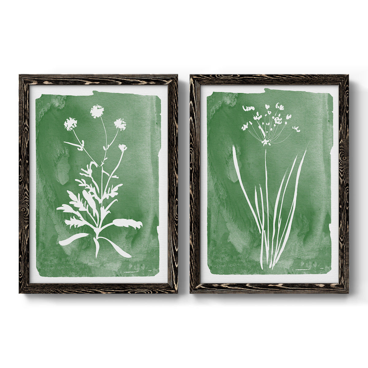 Green Botanical I - Premium Framed Canvas 2 Piece Set - Ready to Hang