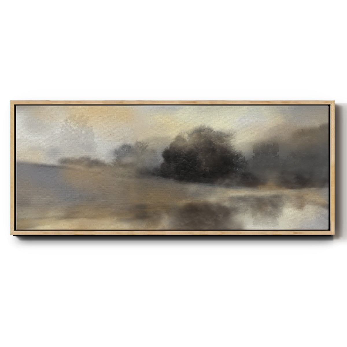 Misty Pond - Floater Framed Canvas Print