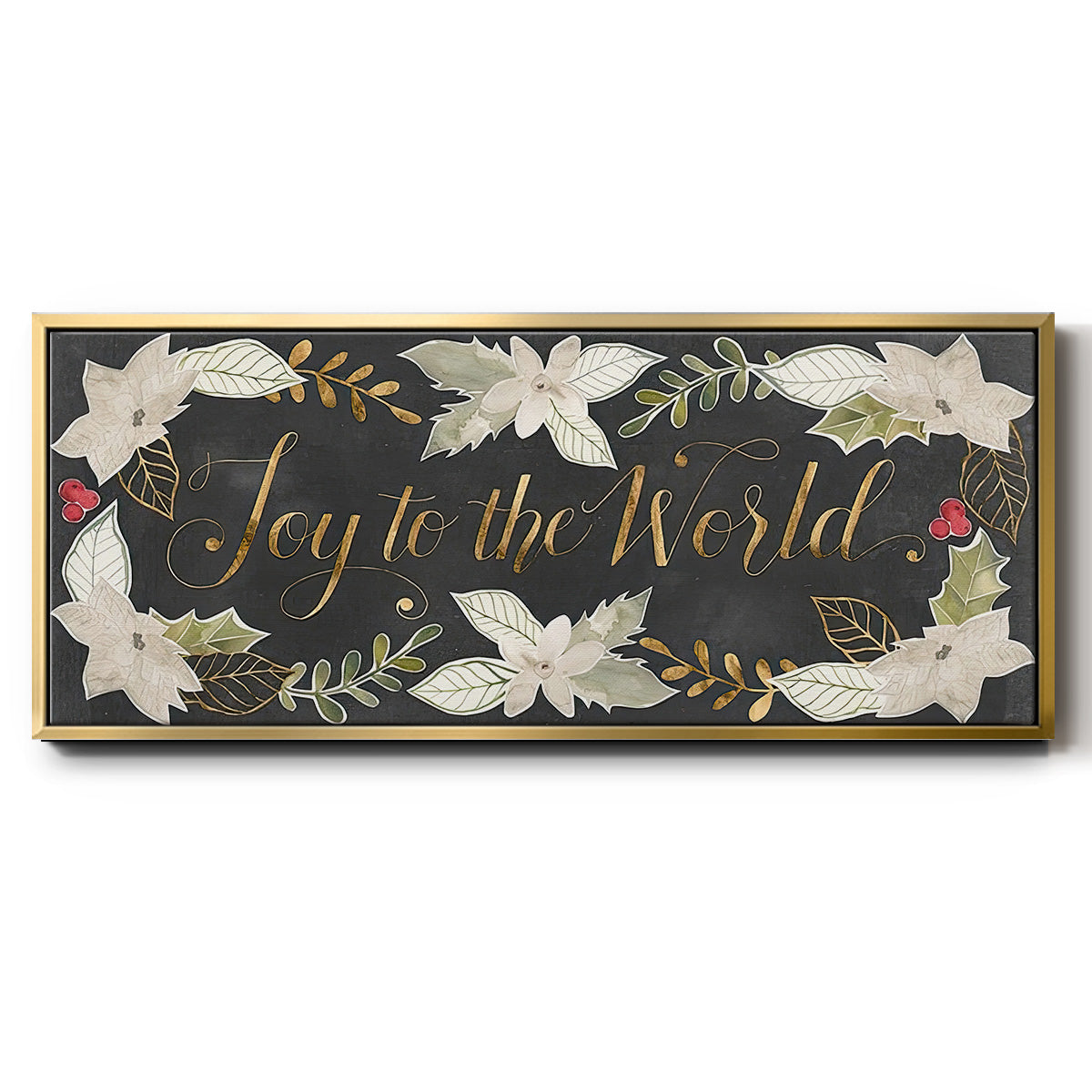 Gilded Christmas Collection D - Floater Framed Canvas Print