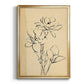 Magnolia Sketch II - Modern Framed Canvas Print