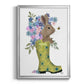 Welly Bunny And Bee - Modern Framed Canvas Print