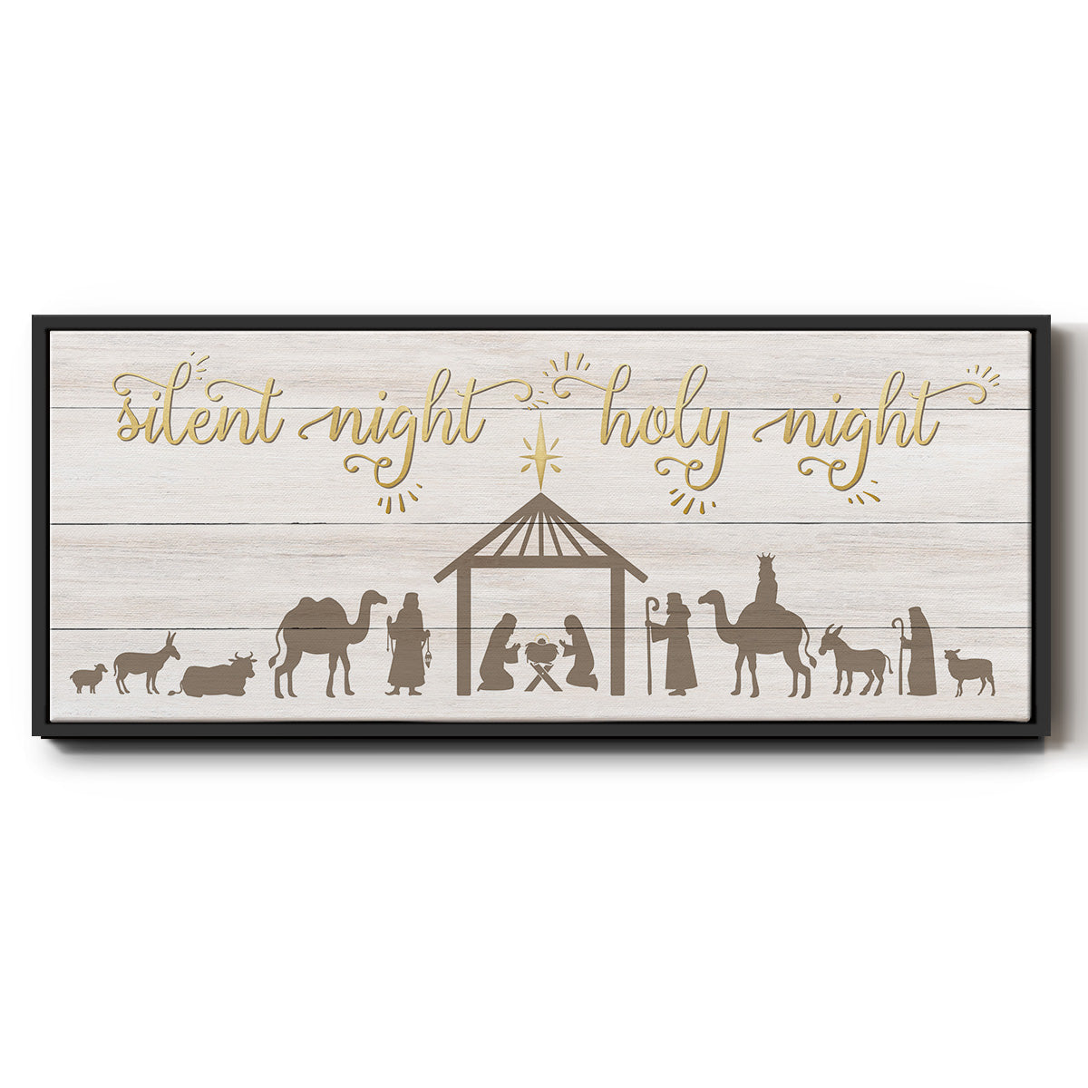 Silent Night Nativity - Floater Framed Canvas Print