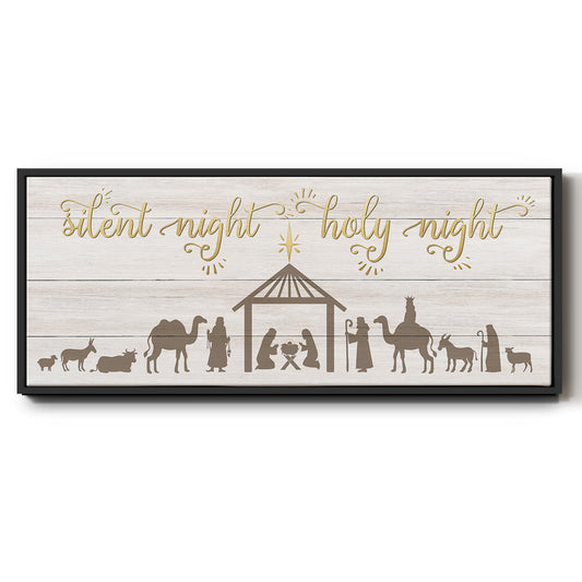 Silent Night Nativity - Floater Framed Canvas Print