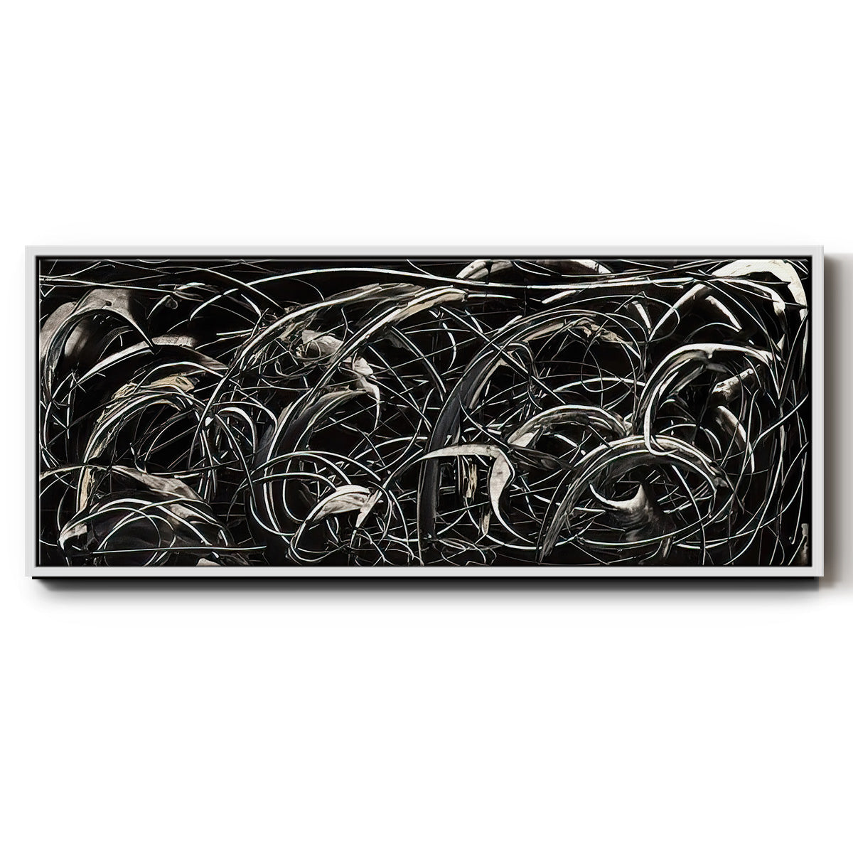 Linear Movement I - Floater Framed Canvas Print