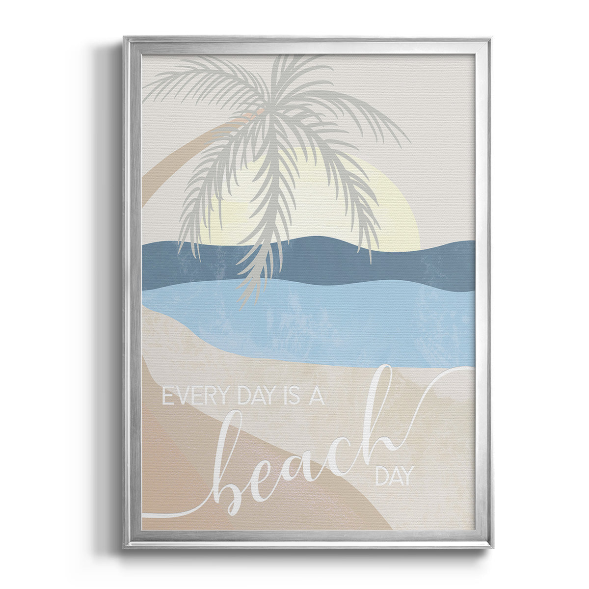 Beach Day - Modern Framed Canvas Print